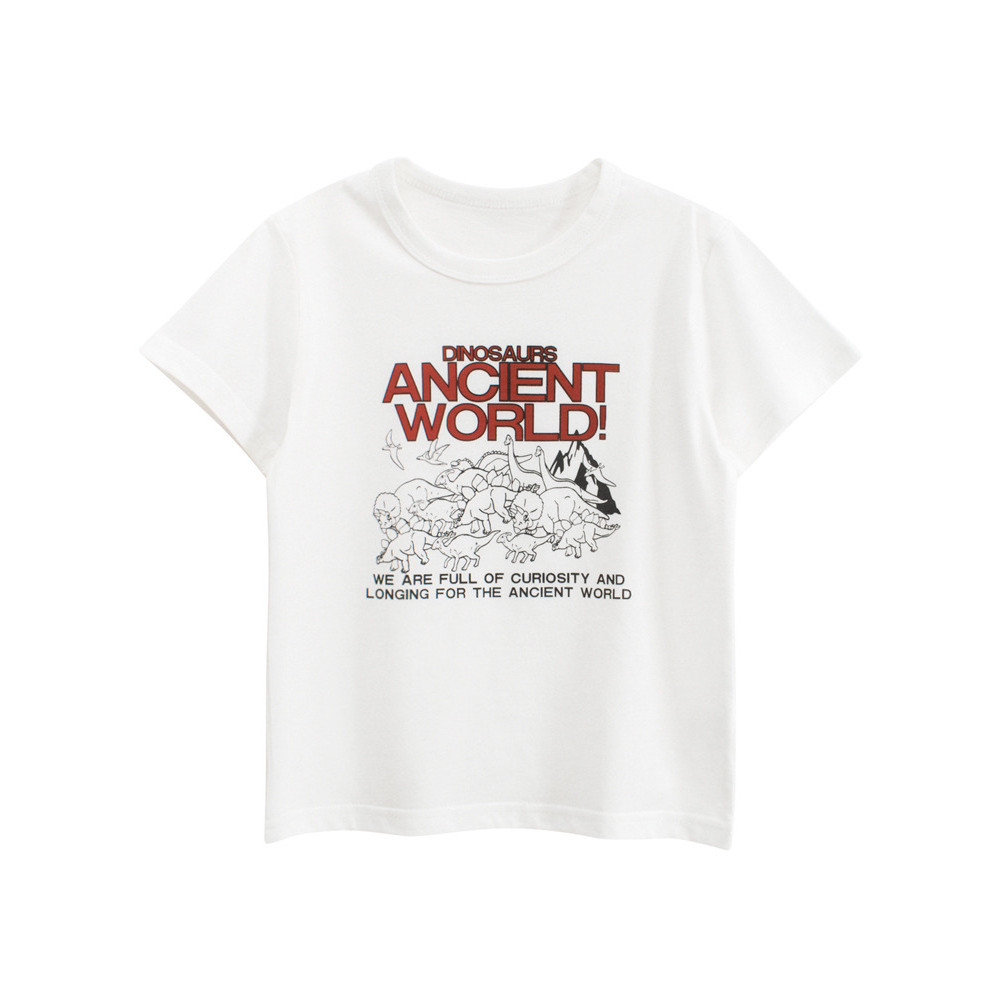 27 crianças roupas infantis de algodão puro versão coreana camiseta infantil de manga curta menino roupas de bebê dinoss