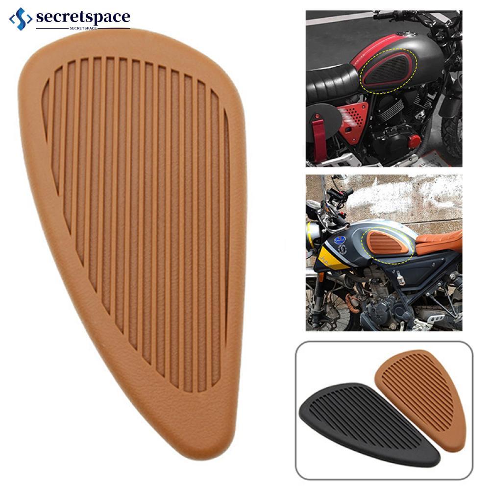 SECRETSPACE 2 Pçs Moto Motocicleta Tanque Adesivos Clássico Retro De Combustível Gás Borracha Protetor Bainha Parte C6Y8