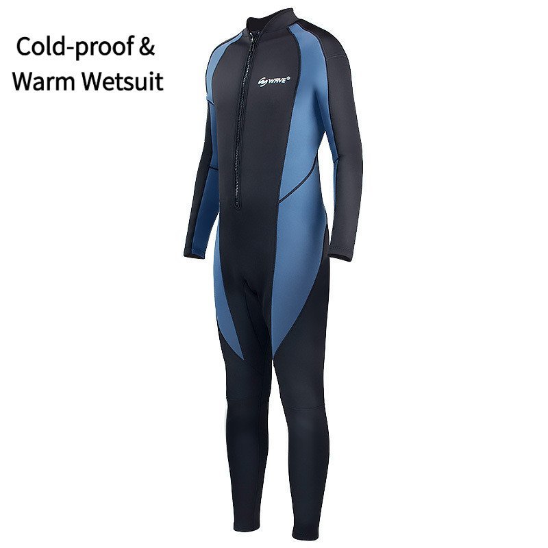 Roupa de mergulho de corpo inteiro, espessa, de manga comprida, para mergulho livre, snorkeling e mergulho profundo, par