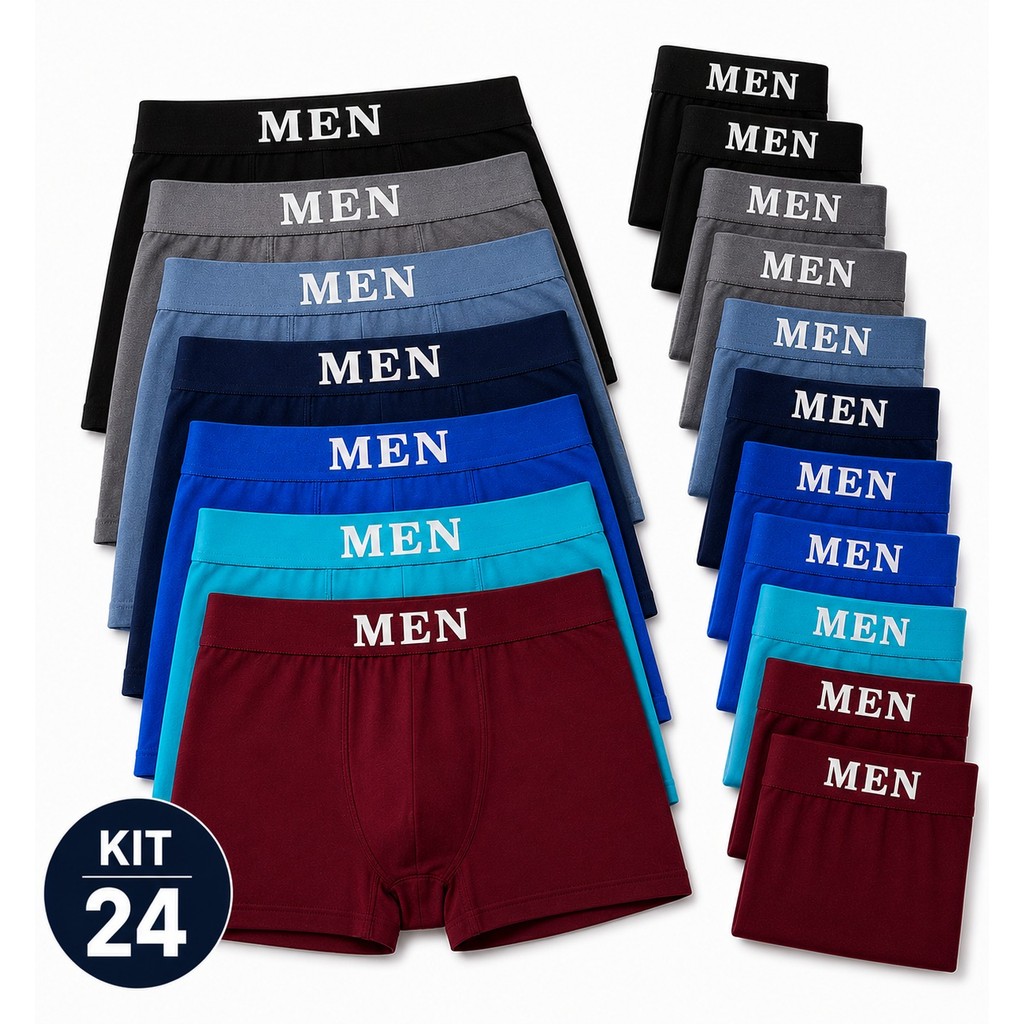 Kit 12/24 Cuecas Boxer Masculinas de Microfibra Premium Conforto Adulto Atacado