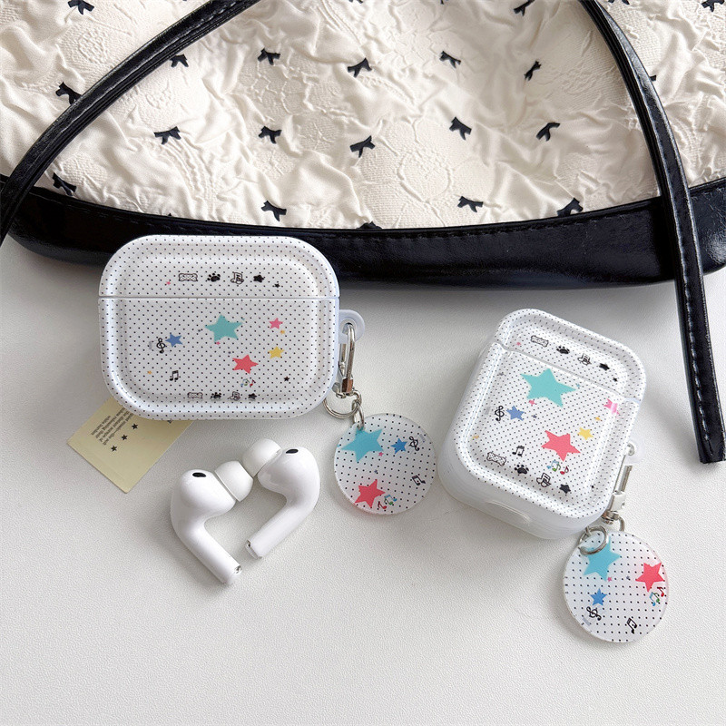 Wave dot star note para Airpods4 Airpods 1/2 3 Pro Pro2 pro3 Conjunto de fone de ouvido sem fio Bluetooth Capa protetora