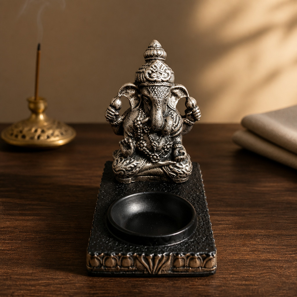 Incensário Resina Hindu Ganesha Suporte Para Incenso Vareta