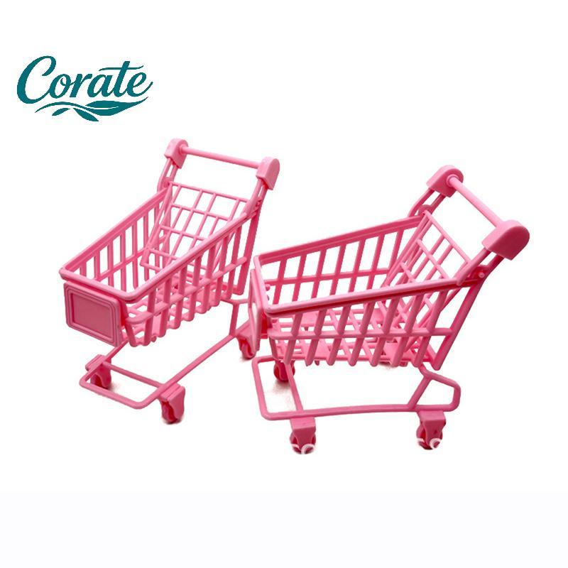 [Corate] Carrinho De Compras Esponja De Maquiagem Ra Em Miniatura Pequeno Mão De Supermercado Utilidades Brinquedo Infan