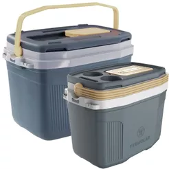 Kit Praia Pesca Caixa Cooler Térmico Grande 32 Litros E Caixa Pequena 20 Litros Termolar