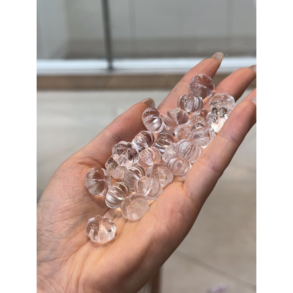 Contas de abóbora de cristal branco Natural artesanal diy acessórios pulseira colar pingente acessórios moda All-Match S