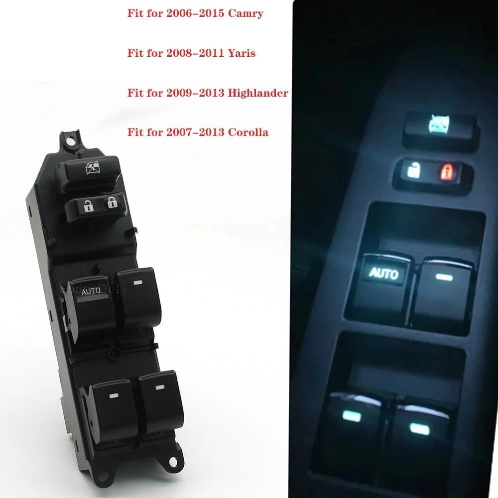 Interruptor De Janela Elétrica LED Iluminado Para Toyota RAV4 2010-2017 Camry Corolla Auris Urban Cruiser 84820-06100 Li