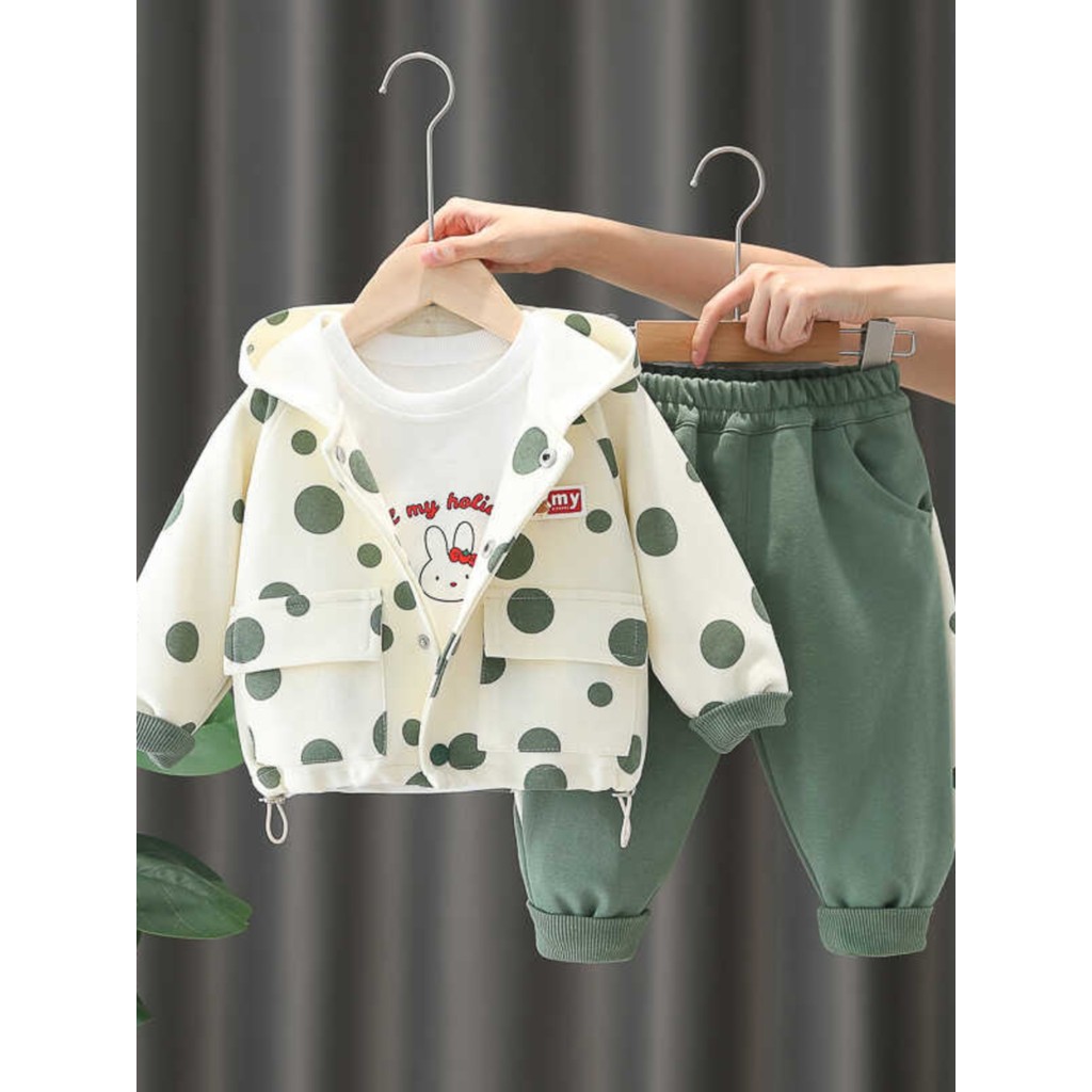 Bebê outono roupas de bebê outono meninas jaqueta na moda roupas infantis dividir terno de três peças moda roupas de pas