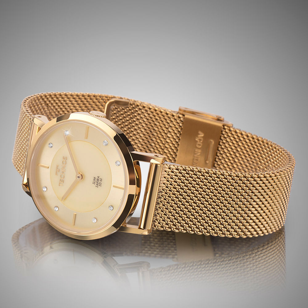 Relógio Technos Feminino Slim Dourado - 2025LTX/1X