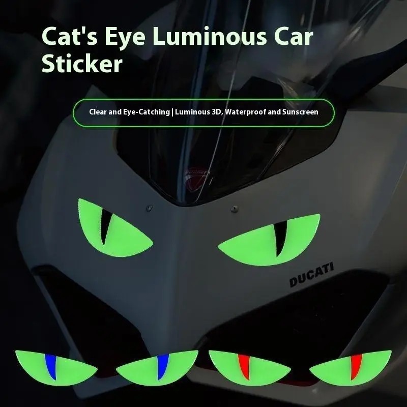Motocicleta Demônio Olhos Decalque 3D Farol Adesivo Para Scooter Moto Capa Frontal Decoração Uso