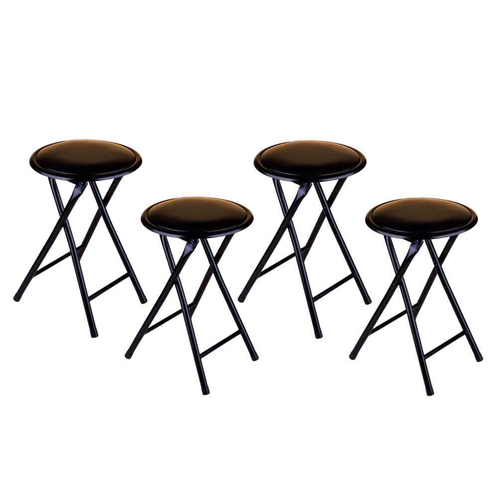 Kit 4 Banquetas Dobravel Cazza Preta CV223136