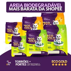 Areia Biodegradável Milho e Mandioca para Gatos Cat Bio Eco Gold Grãos Finos e Grossos MyPetOne 2kg, 4kg, 8kg
