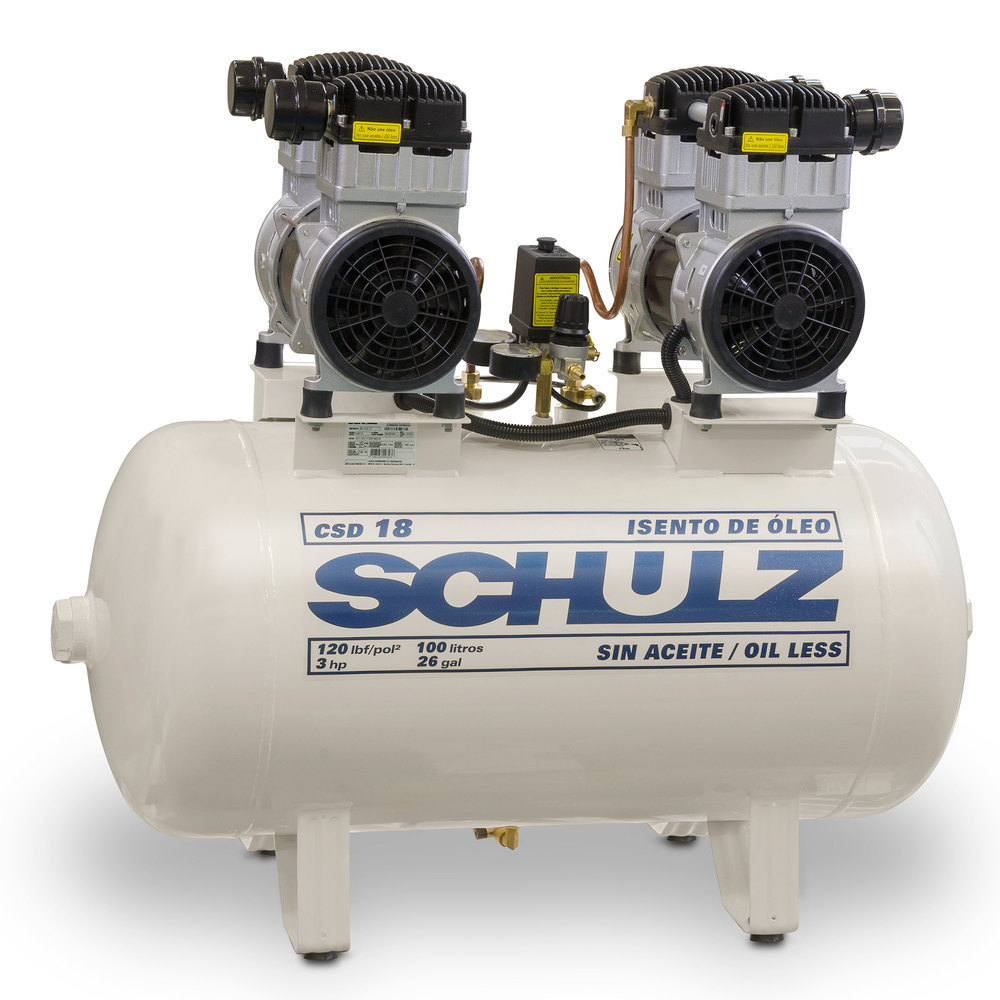 Compressor de ar odontológico 18 pés 100L CSD 18/100 SCHULZ