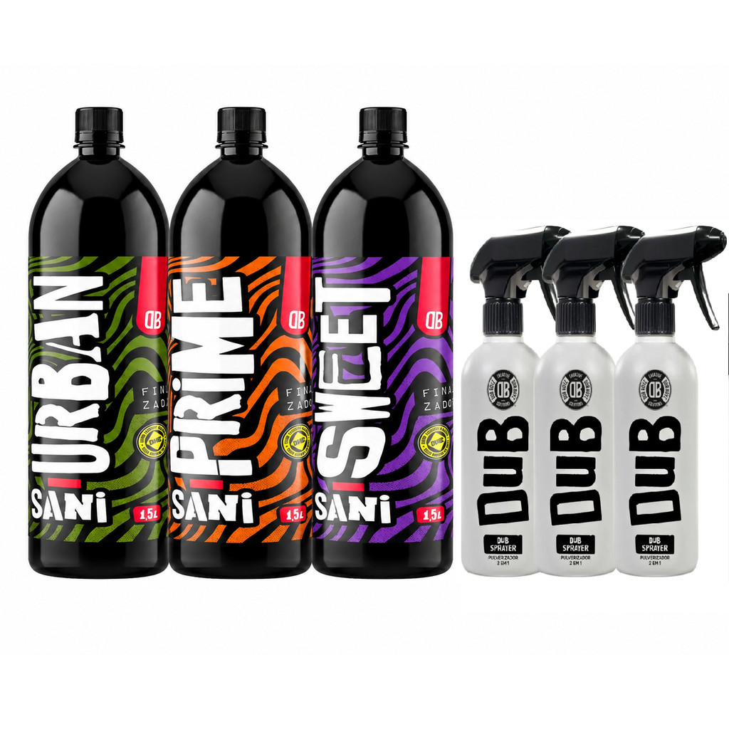Kit 3 Sani Dub Boyz Finalizador Automotivo 1,5L + 3 Dub Sprayer Cheirinho Carro Perfume Automotivo