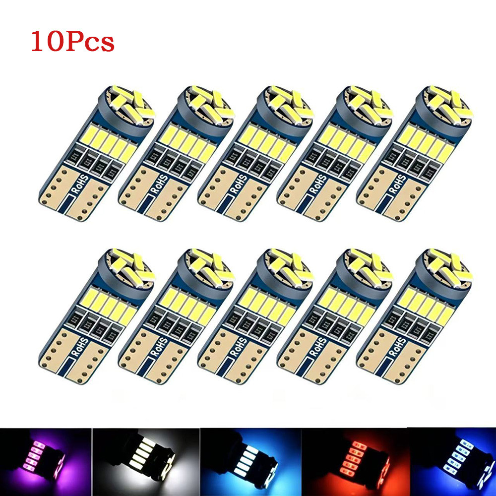 10 Unidades Lâmpada De Sinalização LED Para Carro T10 W5W Lâmpadas Canbus 194 4014 SMD Sem Erros Auto Cunha Luz Interior