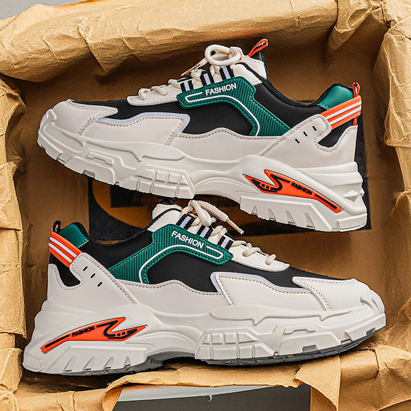 Novo estilo respirável confortável moda tendência esportes casuais papai sapatos masculinos