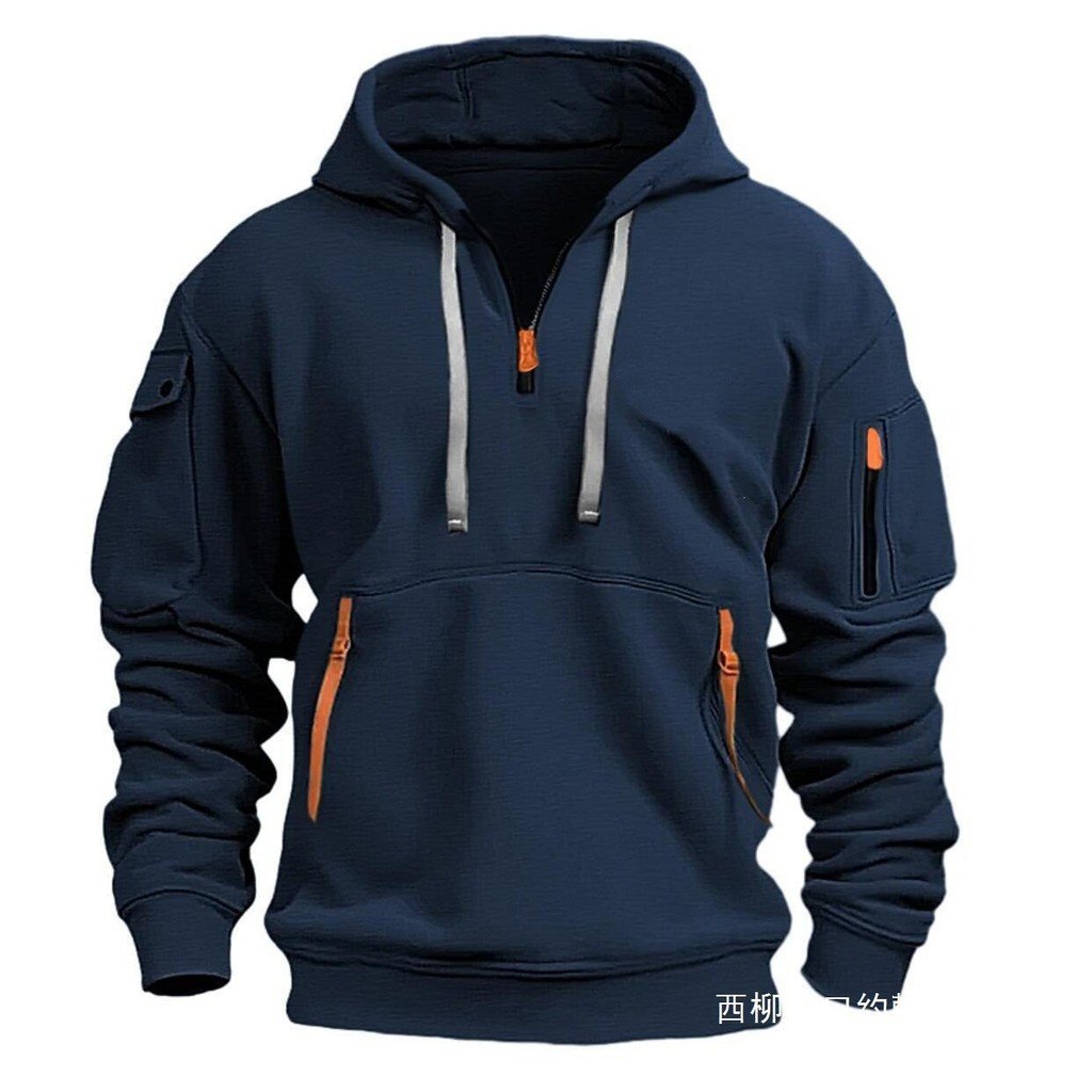 2026 moletom masculino transfronteiriço com capuz Multi-bolso primavera outono moletom masculino esportivo Casual mascul