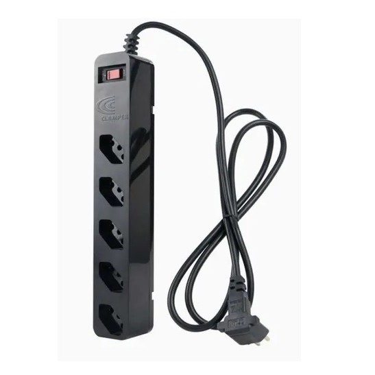 Filtro De Linha 5 Tomadas 9ka Preto Bivolt - Clamper Original Clamper Alta Confiabilidade Pronta Entrega