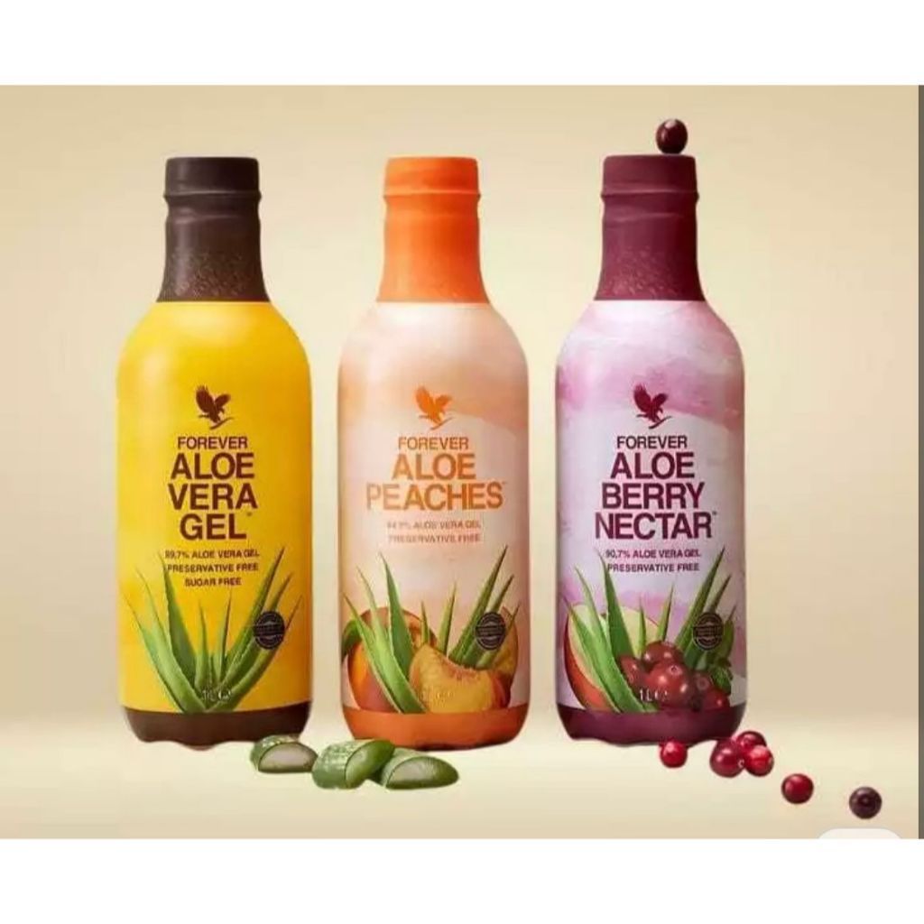 Kit Aloe Vera Gel + Aloe Berry Nectar + Aloe Bits N' Peaches 1L – Forever Living Products