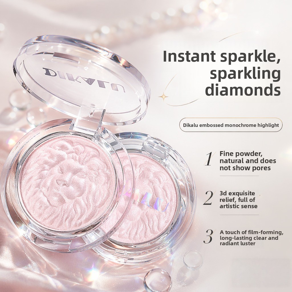 Paleta De Blush Iluminador Brilhante 2 Em 1 | Maquiagem Facial Com Brilho Natural Compacto Pearl Radiance De Longa Duraç