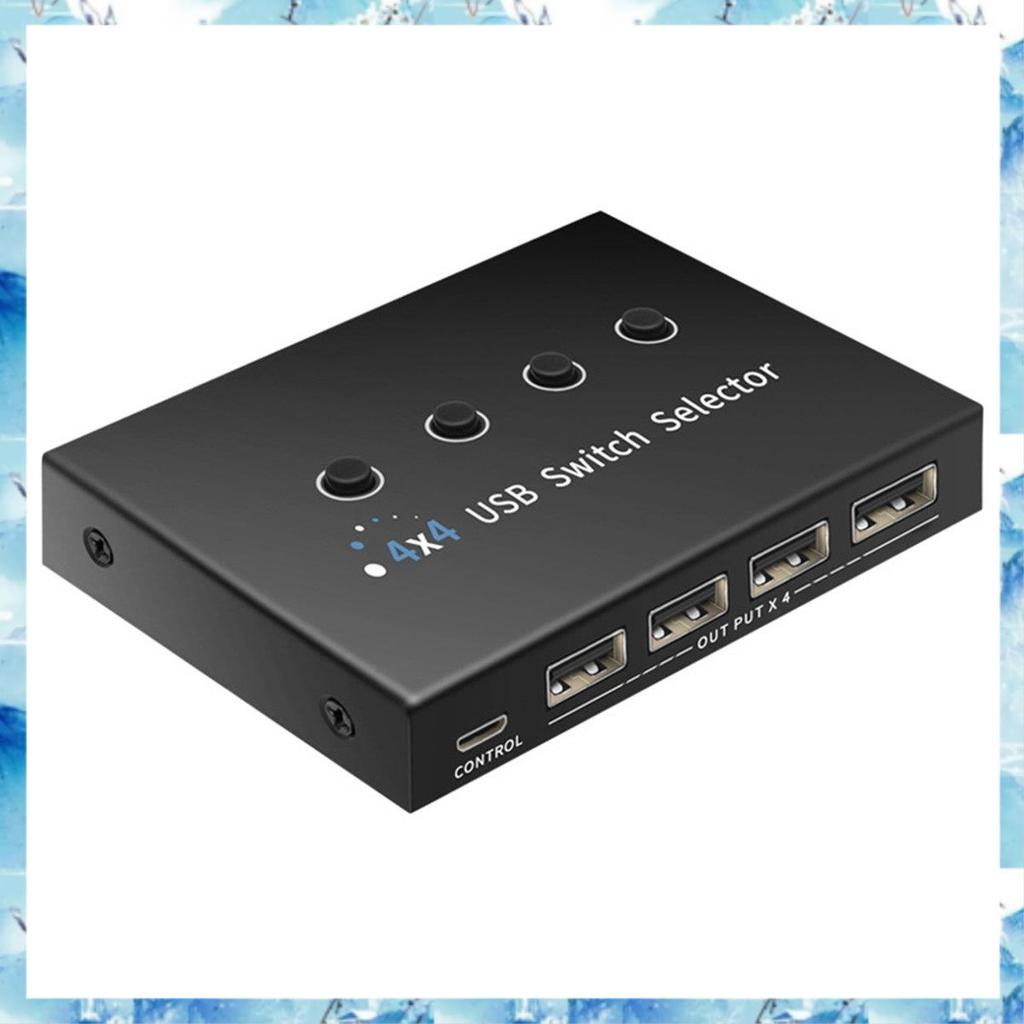 [Bcpx] 4 Em 4 Saídas KVM Usb 2.0 Switch Hub Adaptador Impressora Splitter Switcher Para PC Laptop Teclado Mouse Monitor