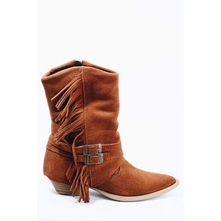 BOTA WESTERN FRANJA EM COURO