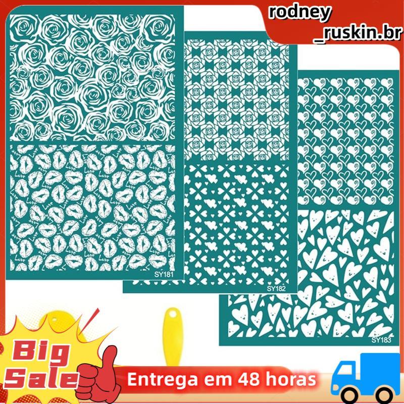 Reutilizável Para Camiseta Dia Dos Namorados Transferências De Malha Coração Flores Brinco Estêncil Design De Tela De Se