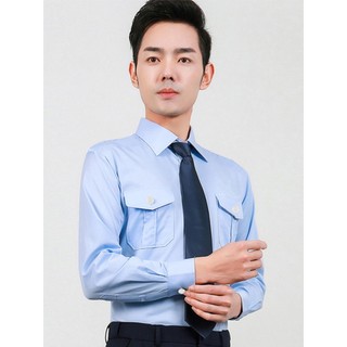 Camisa masculina de manga comprida 2026 verão novo estilo roupa interior azul claro High-End sentimento escritório negóc