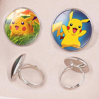 Anel Ajustável Infantil de Anime Pokémon com Figura do Pikachu, Presente Versátil para Meninos e Meninas U6GG