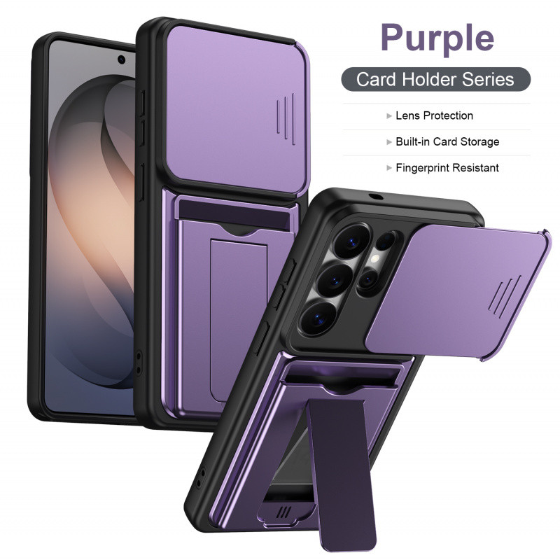 Suporte Para Cartão Carteira Dobrável Kickstand Armor Case Samsung Galaxy S26 Ultra S26 Plus A57 5G A56 A37 A27 A17 A36 