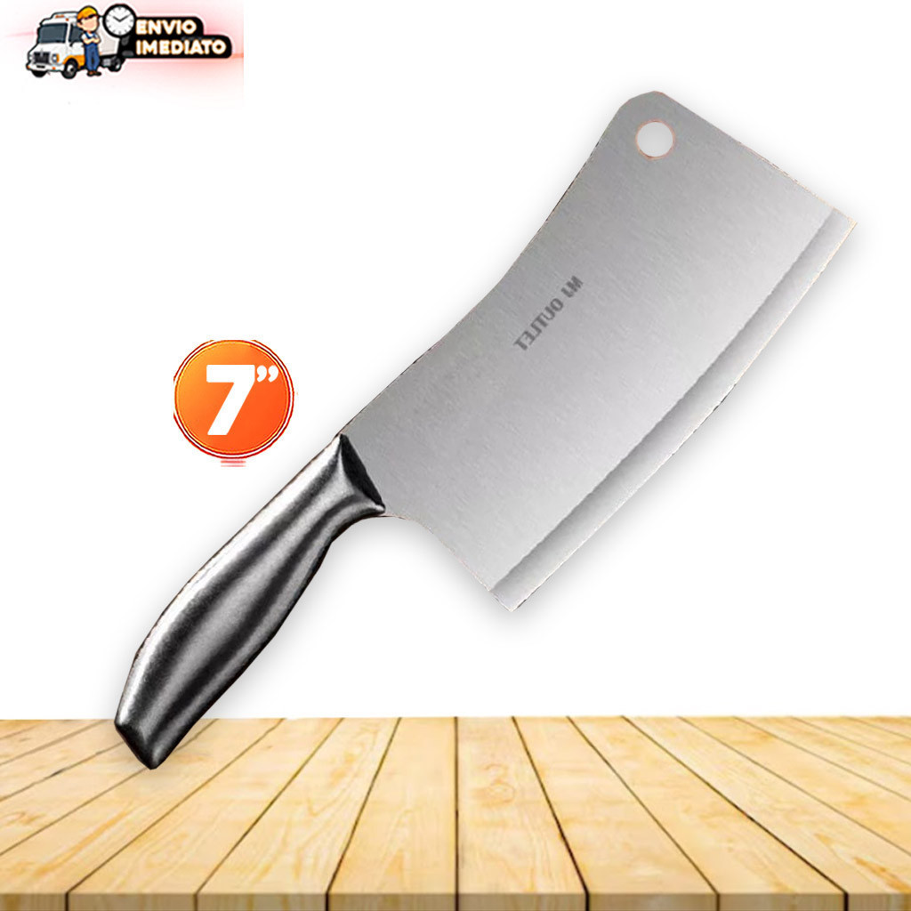 Faca Cutelo Machadinha inox 7 polegadas profissional acougueiro medida 27cm×6,5cm 12046