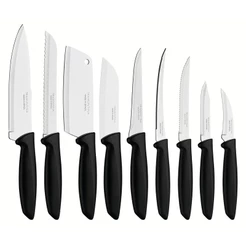 Jogo de facas tramontina 9 peças plenus laminas de aço inox kit de facas