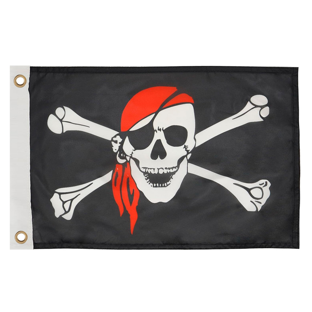 Bandeira Náutica Pirata 33 x 47 cm P/ Mastro de Embarcações