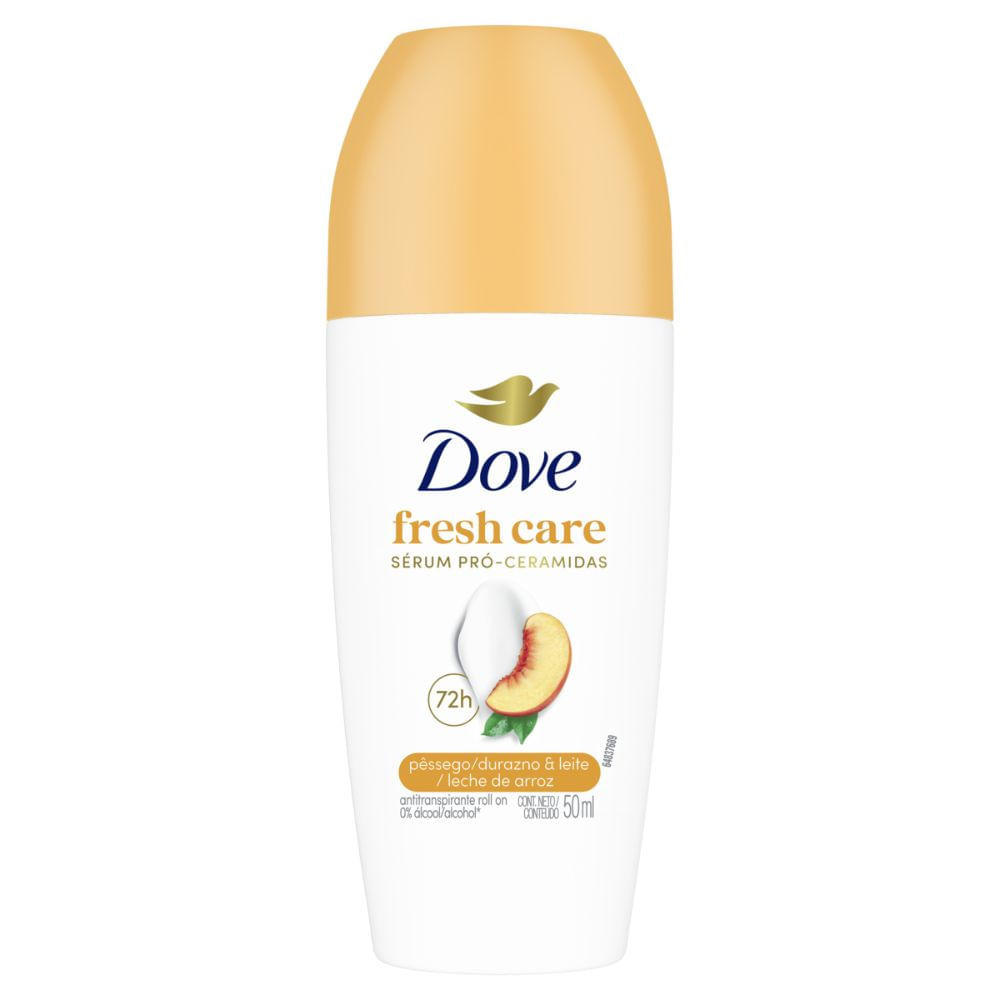 Antitranspirante Roll-On Dove Fresh Care Pêssego e Leite de Arroz 50ml