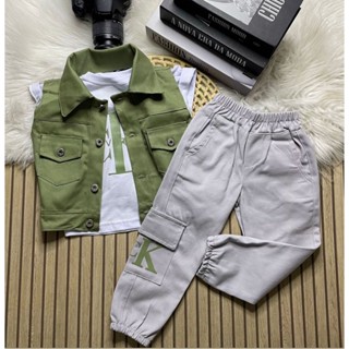 Conjunto infantil menino blogueirinho calça 3 peças em Oferta na Shopee