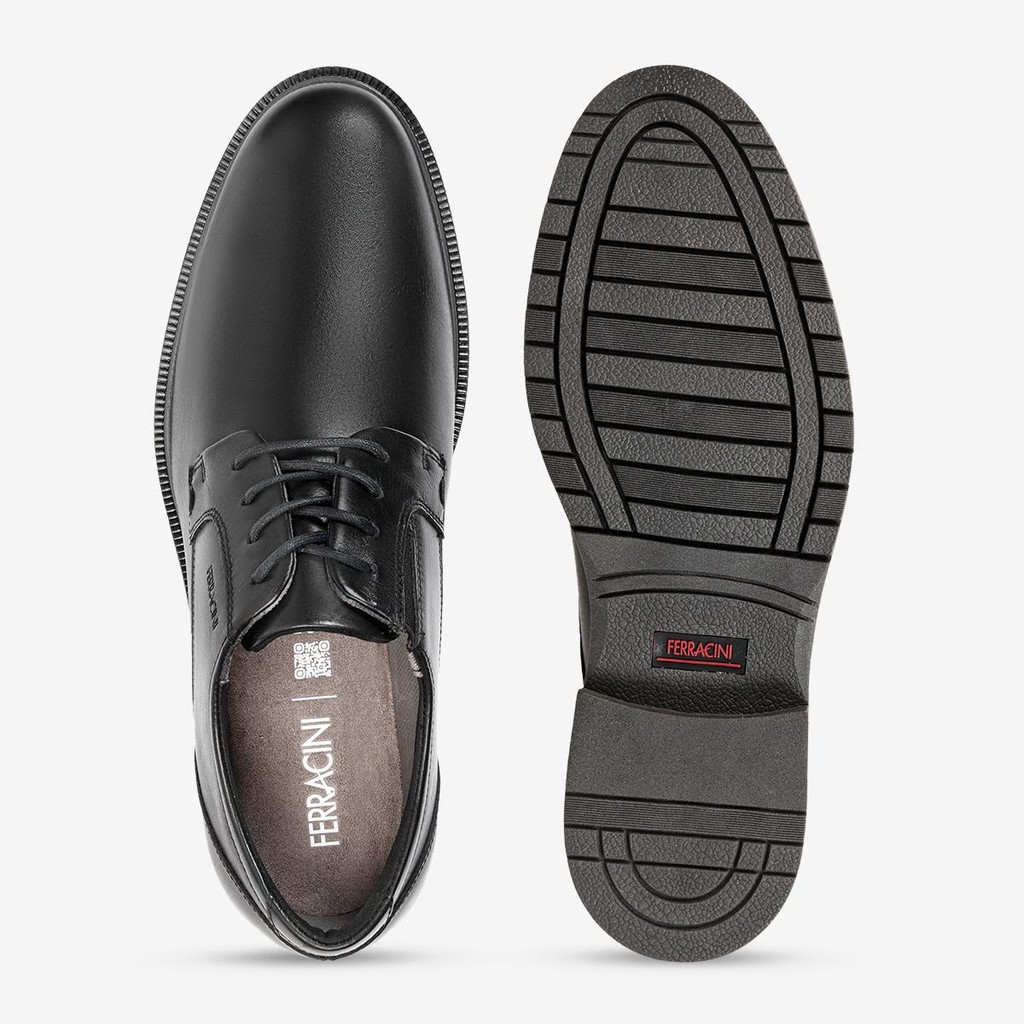 Sapato Casual Masculino Ferracini Social Elegante Sola Tratorada Firenze Preto 5436-704G · foto 2