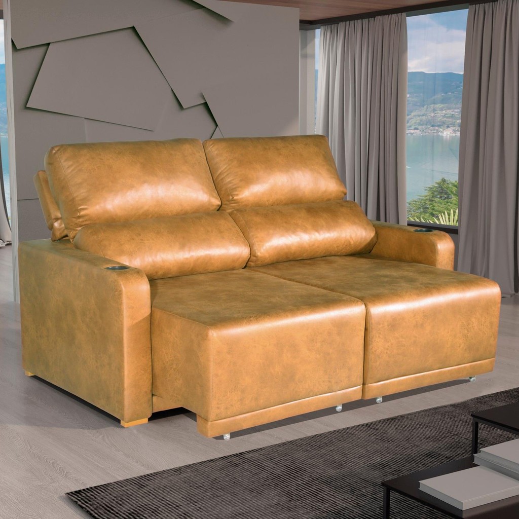 Sofá 2 Lugares 1,76m Retrátil e Reclinável Lyon Bom Pastor em Oferta na Shopee