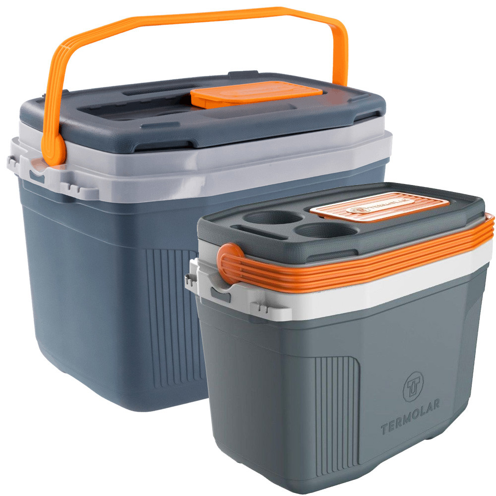 Kit Praia Pesca Caixa Cooler Térmico Grande 32 Litros E Caixa Pequena 20 Litros Termolar em Oferta na Shopee