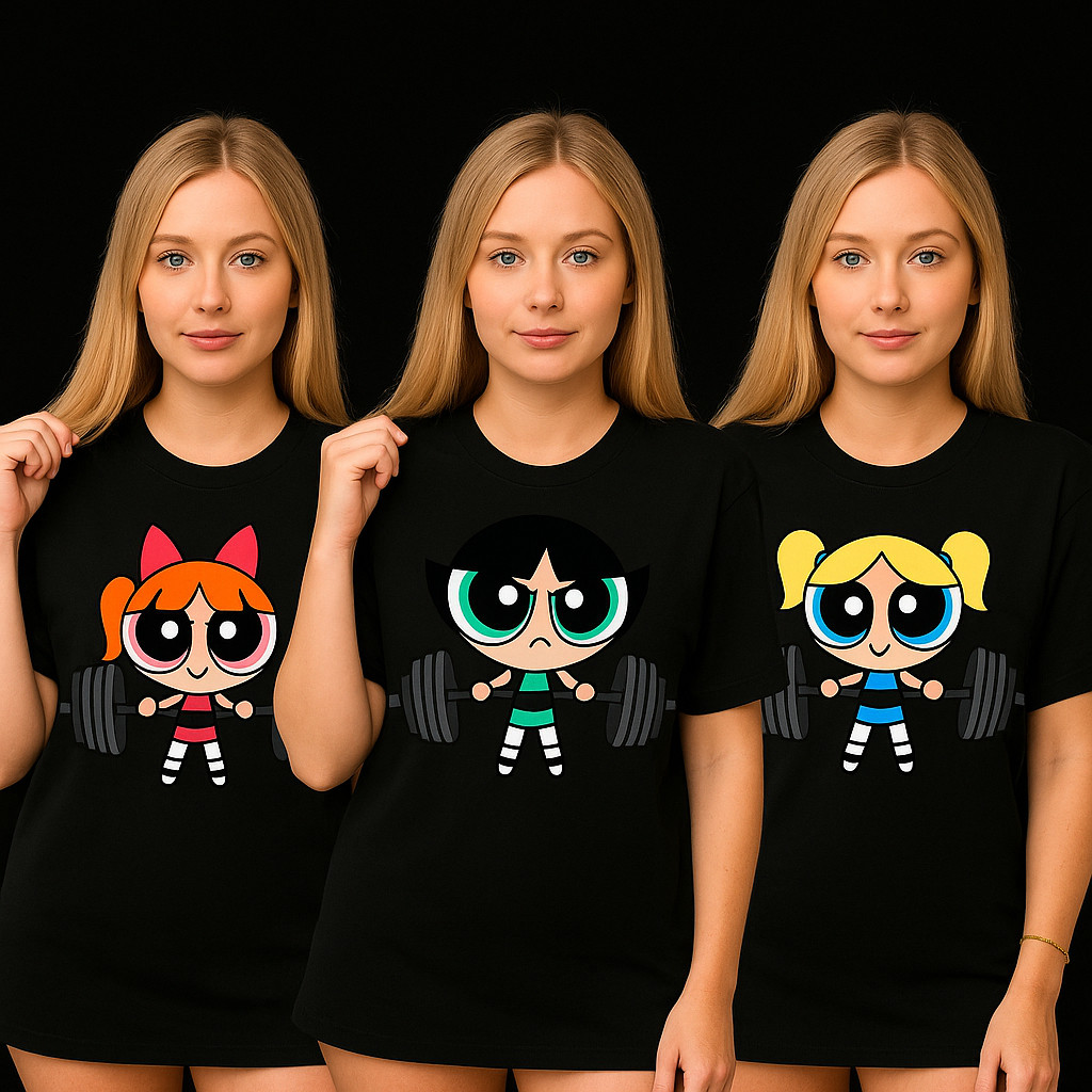 Kit com 3 Camisas Femininas  De Treino 100% Algodão Super Poderosas em Oferta na Shopee