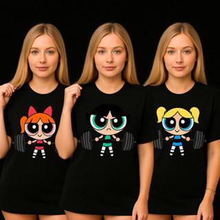 Kit com 3 Camisas Femininas  De Treino 100% Algodão Super Poderosas em Oferta na Shopee