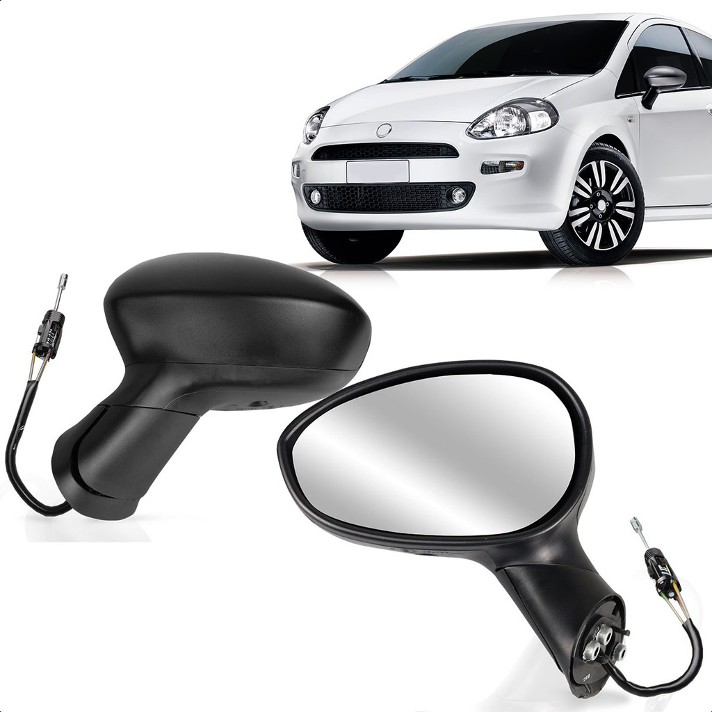 Retrovisor Punto 07 08 09 10 11 12 13 14 15 16 17 Controle Interno Com Tampa