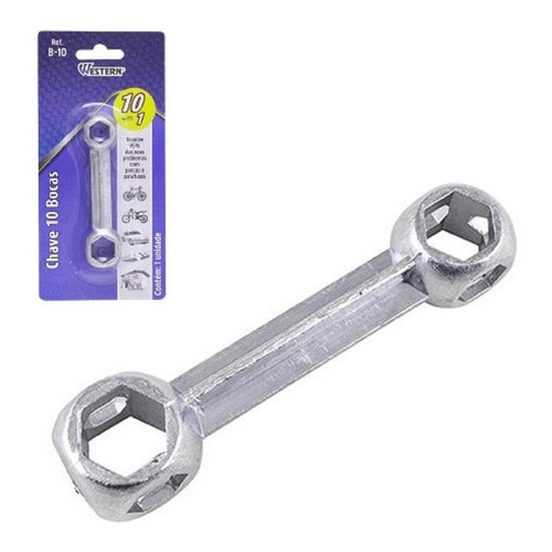 Ferramenta para Bike Bicicleta Chave 10 em 1 com Bocas De 6mm até 15mm - Western B-10