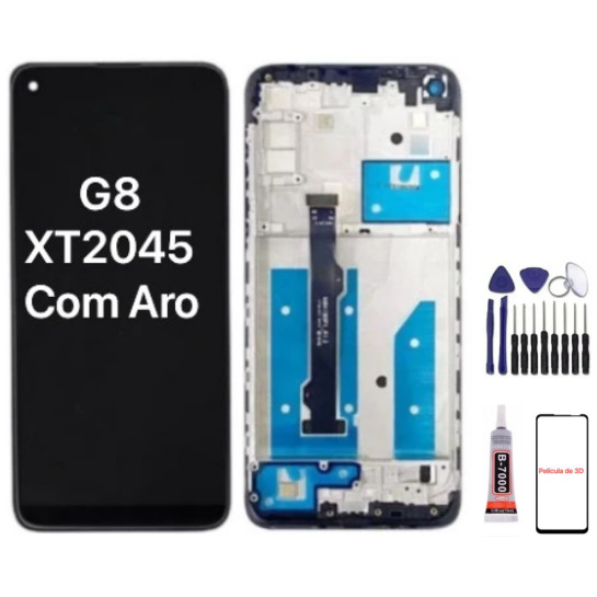 Tela Frontal Display Lcd Touch Compatível Moto G8 Xt2045-1 XT2045-2 XT2045-5
