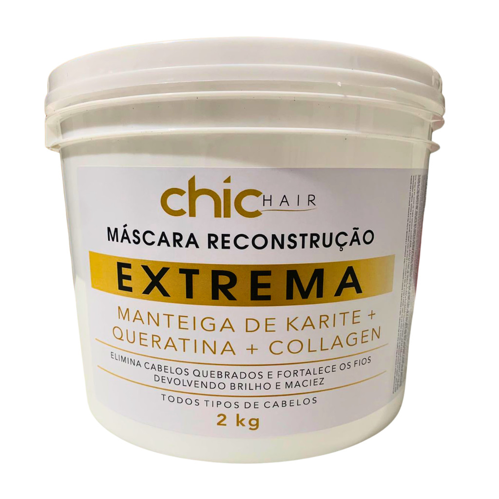 Máscara reconstrução extrema manteiga de karite + queratina+ collagen 2KG em Oferta na Shopee