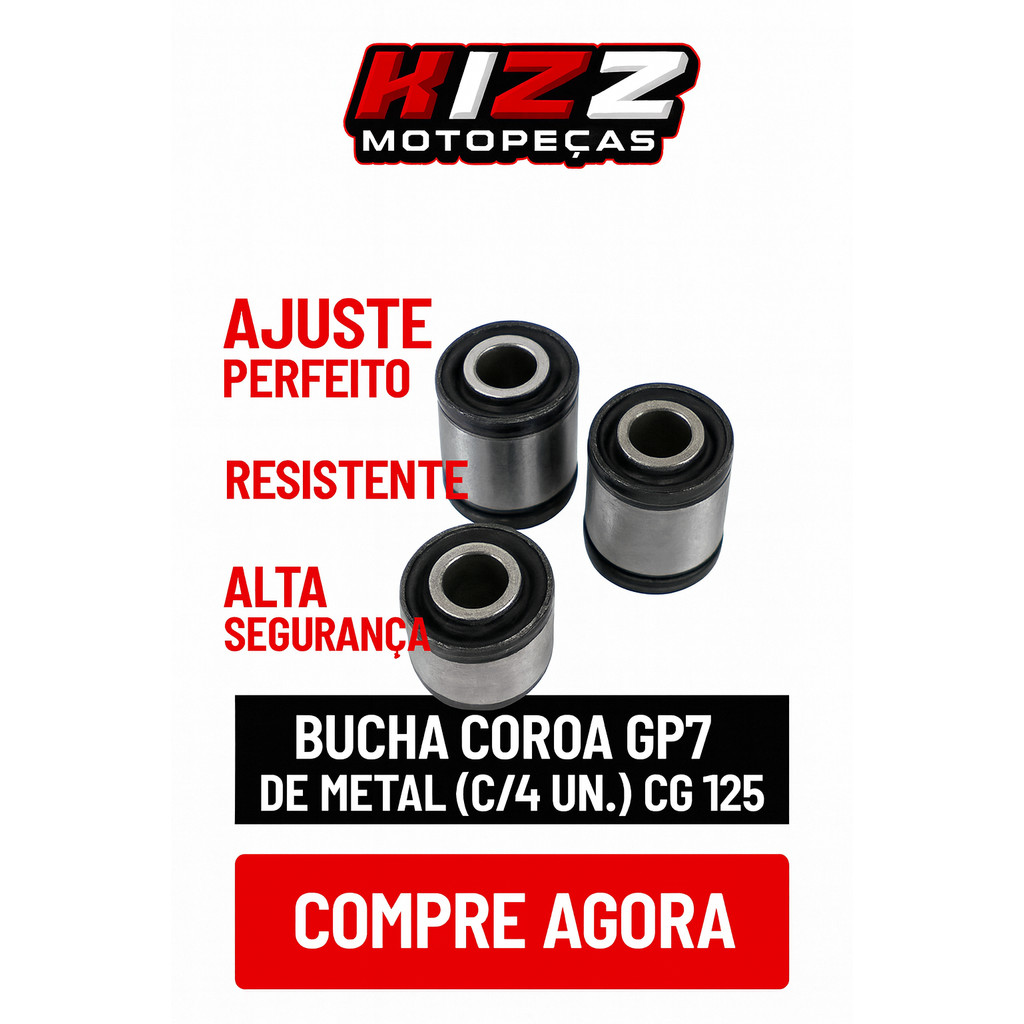 Bucha Coroa GP7 de Metal (Kit 4 Unidades) Honda CG 125 em Oferta na Shopee