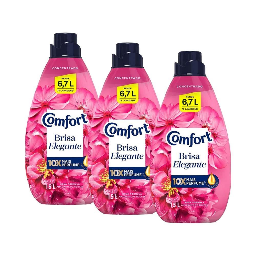 Kit 3 Amaciantes Concentrados Comfort Brisa Elegante 1,5L cada em Oferta na Shopee