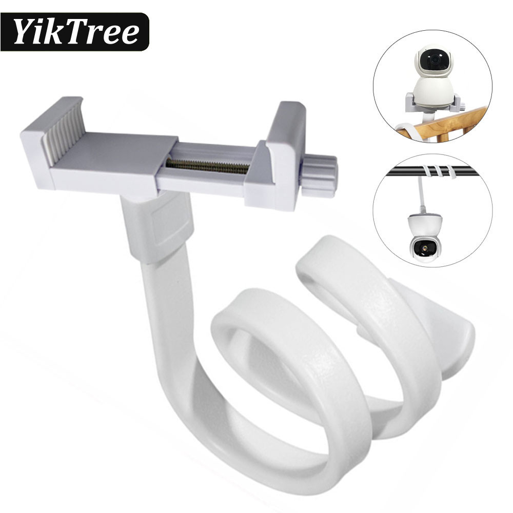 Suporte Universal Para Monitor De Bebê Câmera De Silicone Flexível Branco Longo, Ideal IP Com Furo Montagem De Berço Sem