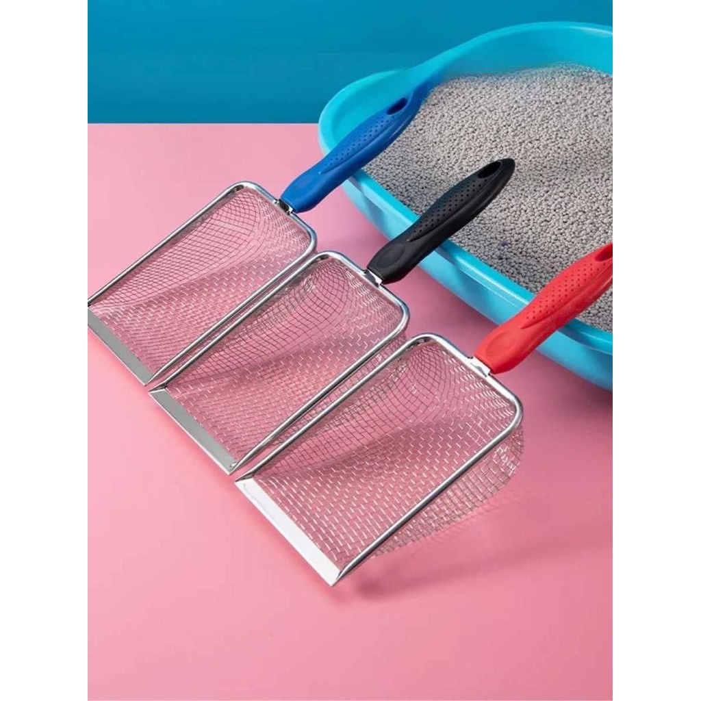 Pá de areia para gatos em aço inoxidável - h&n bazar -