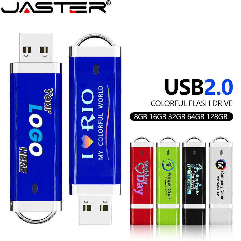 JASTER 2.0 Unidade Flash USB À Prova D'água 4GB Pendrive De Plástico Personalizado Grátis 8GB Presente De Casamento Estú