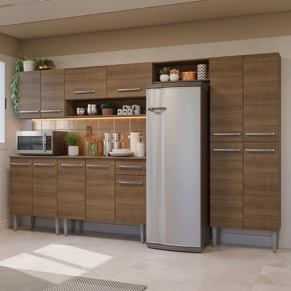 Armário de Cozinha Completa 293cm Emilly Madesa 011 em Oferta na Shopee