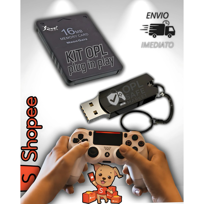 kit PS2 OPL + Memory Card Desbloqueado varios jogos
